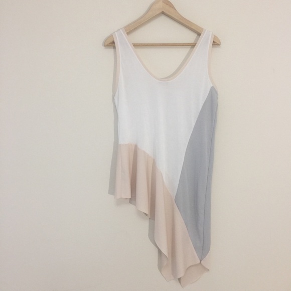 Zara asymmetric soft knitted long tank top